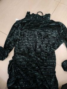 Elegant Green Velvet Dress