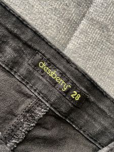 Black Denim Frayed Hem Shorts