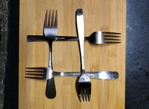 Set of Four Stainless Steel Forks