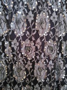 Navy Sequin Lace Gown