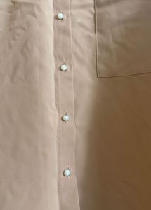 Outryt Beige Boxy Casual Shirt With Pearl Buttons