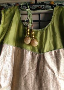 green creme gown