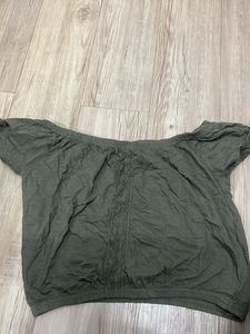 Olive Green Off-Shoulder Top