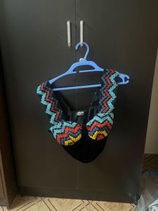 Embroidered Velvet Corset Top