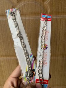 Silver Tone Bracelet Chains - 2 Pack