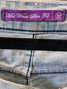 Ice Blue Mid Waist Super Soft Denim