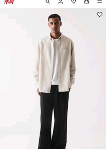H&amp;M Beige Corduroy Shirt