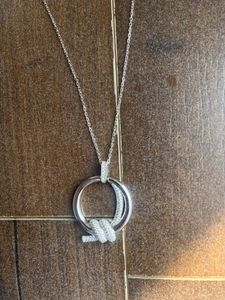 Elegant Silver Knot Pendant/new