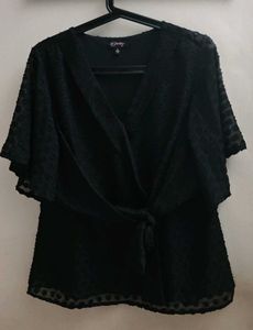 Elegant Black Wrap Top