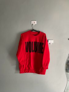 Red Volume Print Sweatshirt