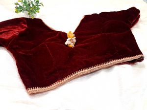 Elegant Maroon Velvet Blouse