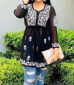 Embroidered Black Kurti