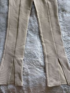 H&amp;M Beige Slit-Hem Pants