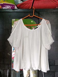 White Cold Shoulder Blouse