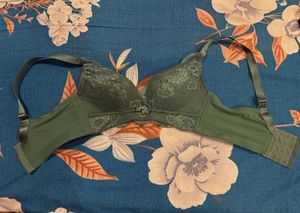 Green Padded Pushup Bra