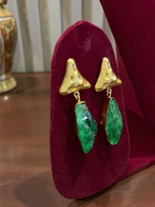 Natural Green Stone Earrings