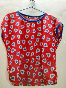🔴 Red Cotton Net Summer Top-Only ₹100+Freegift🤩