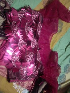 Red &amp; Gold Metallic  Ready To Wear Saree