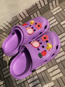 Purple Clogs with Charms