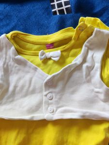 Cute Yellow Baby Bodysuit