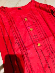 Red Striped Kurti