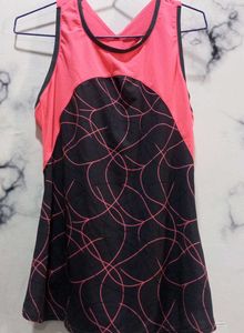 Pink & Black Athletic Tank Top