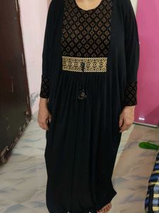 Elegant Black Embellished Abaya