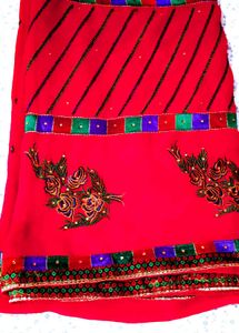 Handloom Cotton Elegant Red Saree 3