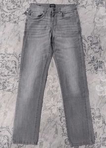 Gray Straight Leg Jeans