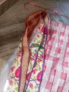 Floraland chex Saree with stiched Blouse