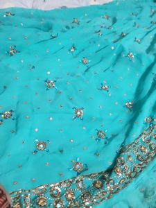 Stitched Saree with squins and stone work