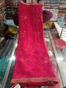 Pink Floral Saree