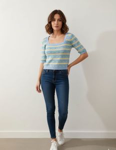 Floral Square Neck Top