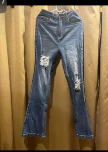 Distressed Flare Leg Jeans By Freakins