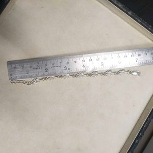 Pure Silver CZ Adjustable Hand Bracelet