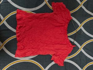Smocked Orange Top