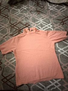 Peach Short Sleeve Strechable Warm Top