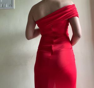 Red Floor Length Dress