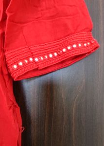 Sale...Red Kurta With Stone Work