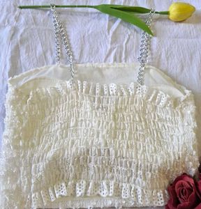 White Chain Strap Crop Top