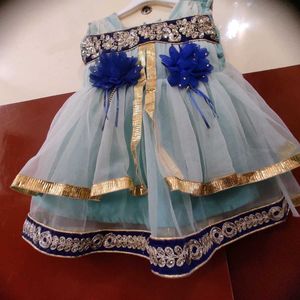 Sea Green Girls Net Frock