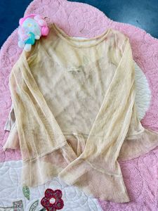 Sheer Bell Sleeve Top