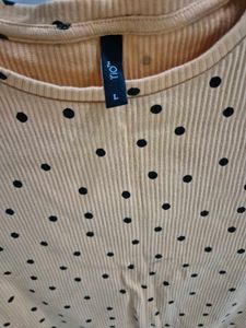 Polka Dot Ribbed Top