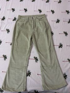 Corduroy Flared Ankle Length Pants