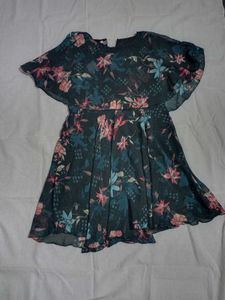 Floral Dark Green Dress