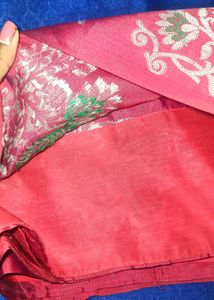 Blue Saree With Parrot Borders🥻