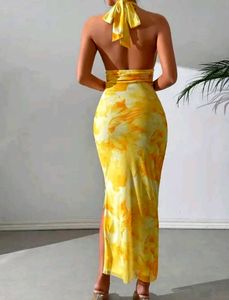 Yellow Halter Maxi Dress