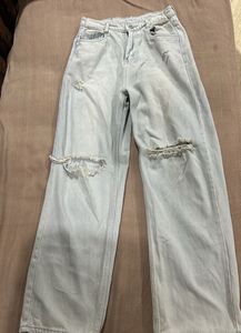 Ripped Wide Leg Jeans