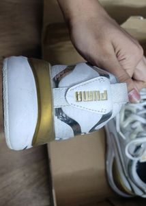 Puma Ignite Hybrid White Gold Running Shoes