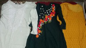 Embroidered Kurta Set (Set of 3)